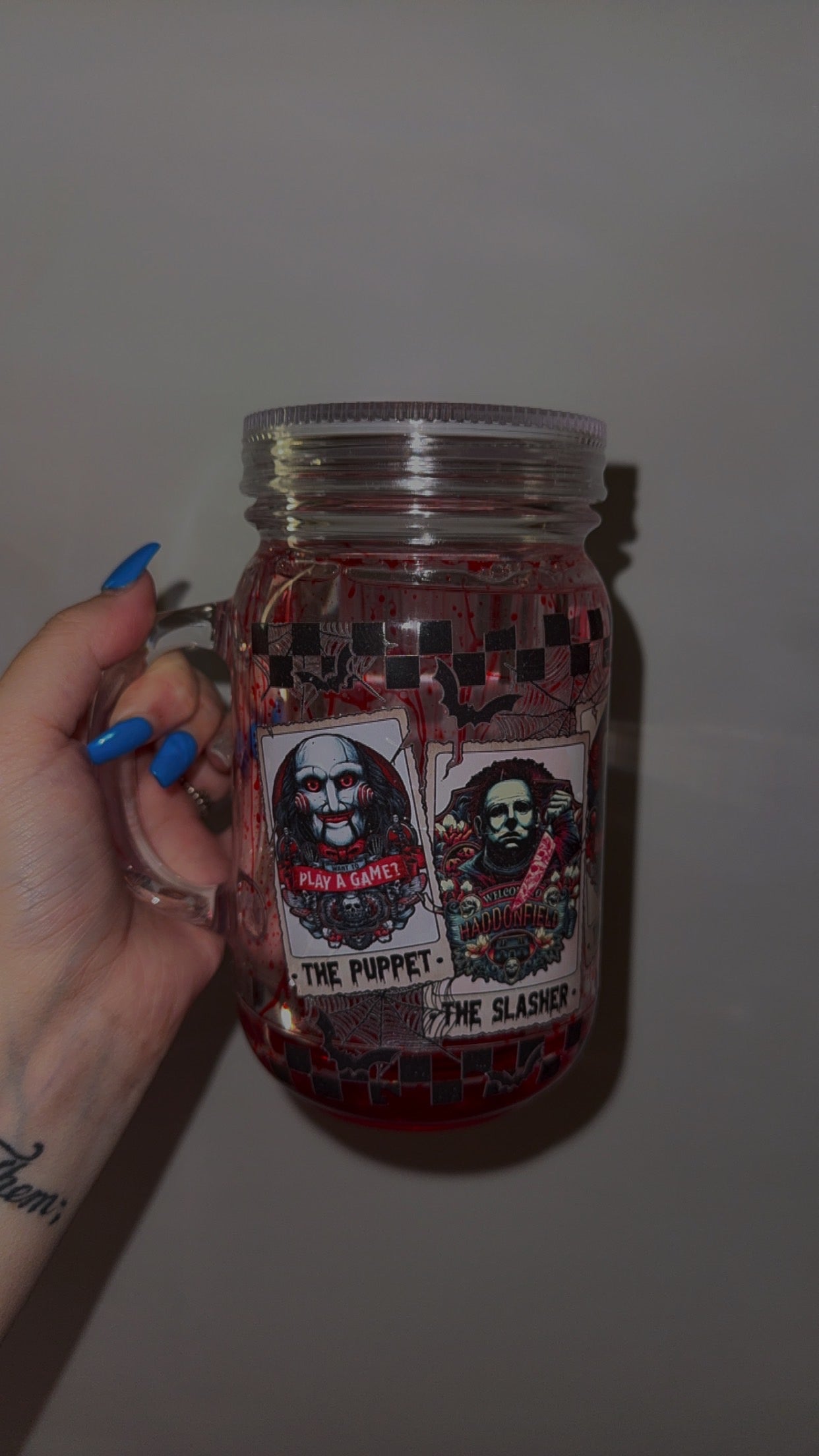 Horror drip snowglobe cup
