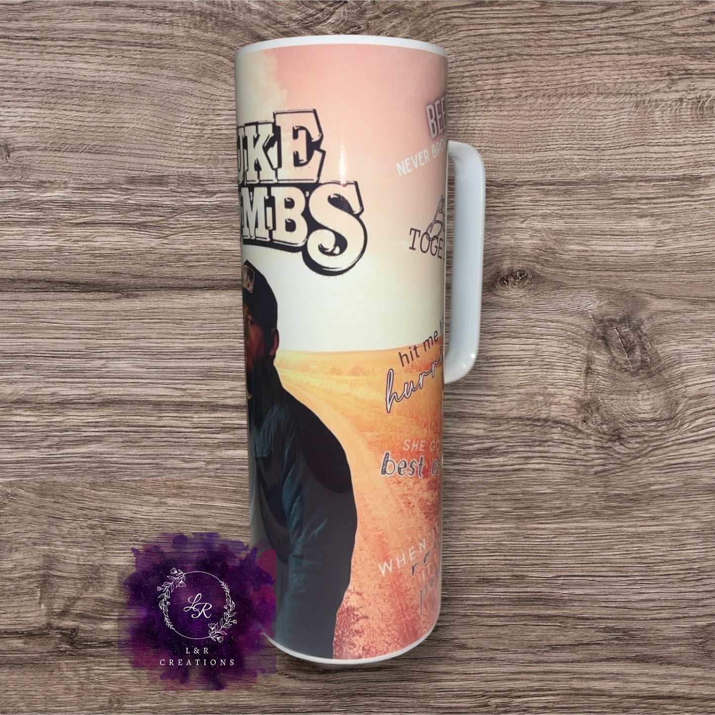 Luke Combs 20oz tumbler with handle